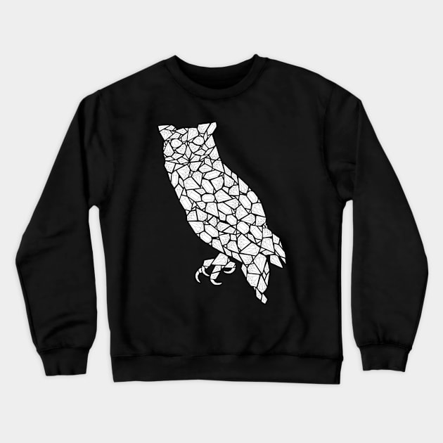 Gemstones Owl Illustration, Adult Coloring Page Owl Drawing Crewneck Sweatshirt by annagrunduls